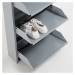 Sivá kovová skrinka na topánky s 3 výklopnými zásuvkami Kave Home Rox