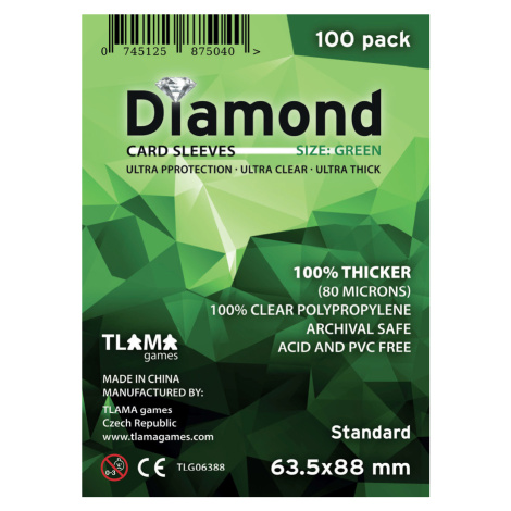 TLAMA games Obaly na karty Diamond Green: Standard (63,5x88 mm)