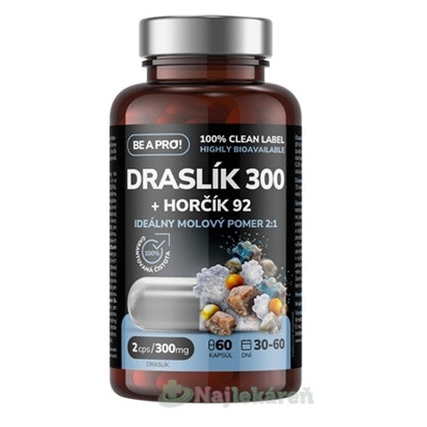 BE A PRO! DRASLÍK 300 + HORČÍK 92 60 kapsúl