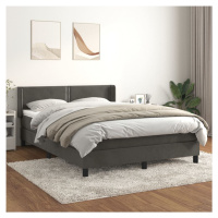 vidaXL Posteľný rám boxspring s matracom tmavosivý 140x190 cm zamat