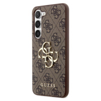 Plastové puzdro Guess na Samsung Galaxy S23 5G S911 GUHCS23S4GMGBR PU 4G Metal Logo hnedé