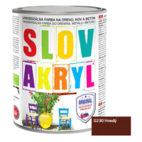 SLOVAKRYL - Univerzálna vodou riediteľná farba 0,75 kg 0230 - hnedá