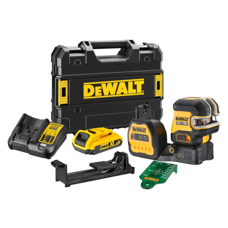 DeWALT Náradie - 12/18V AKU zelený krížový laser, 1x aku 2,0 Ah XR, nabíjačka DCE825D1G18