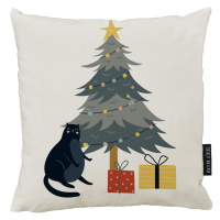 Dekoračný vankúš s vianočným motívom 45x45 cm Crazy Cat Xmas – Butter Kings