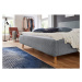 Modro-sivá čalúnená dvojlôžková posteľ s úložným priestorom a roštom 180x200 cm Mattis – Meise M