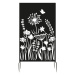 Čierna kovová balkónová zástena 100x186 cm Flowers – Esschert Design