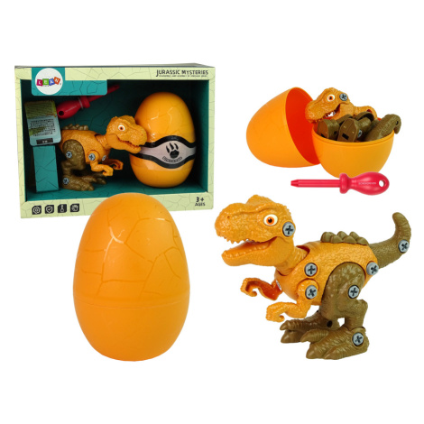 mamido  Set Dinosaurus Tyrannosaurus Rex s vajcom DIY skrutkovač Orange