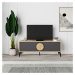TV stolík v dekore duba v čierno-prírodnej farbe 140x51 cm Vae – Marckeric