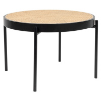 Čierny ratanový okrúhly konferenčný stolík ø 60 cm Spike - Zuiver