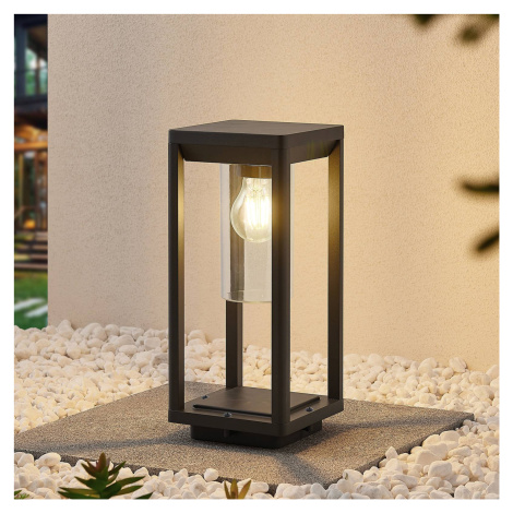 Lindby Estami stĺpiková lampa, 35 cm, tmavo-sivá