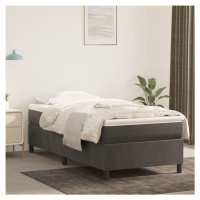 vidaXL Posteľný rám boxspring s matracom tmavosivý 100x200 cm zamat