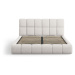Svetlosivá čalúnená dvojlôžková posteľ s úložným priestorom s roštom 200x200 cm Bellis – Micadon