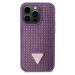 Guess Rhinestones Triangle Metal Logo Kryt pre iPhone 15 Pro Purple