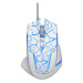 Myš drátová USB, E-blue Mazer Pro, bielo-modrá, optická, 2500DPI