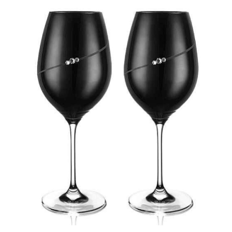 Diamante Silhouette black poháre na víno 470 ml, 2 ks