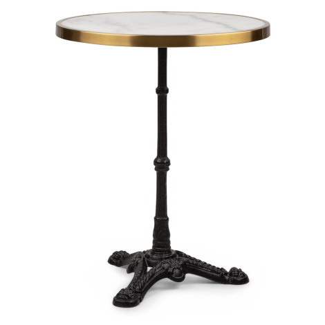 Blumfeldt Patras Lux, bistro stôl s trojnohým podstavcom, mramorový stôl, Ø: 57,5 cm, výška: 72 