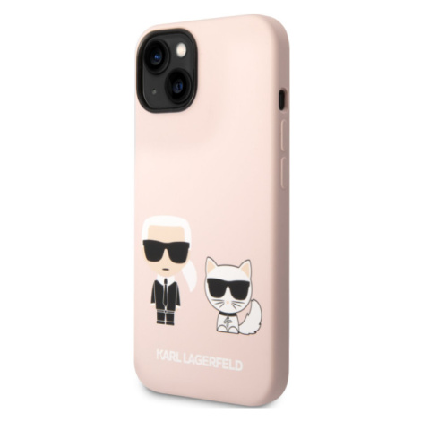 Silikónové puzdro Karl Lagerfeld na Apple iPhone 14 Plus KLHCP14MSSKCI Karl and Choupette Liquid