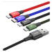 Baseus Kábel 2x Lightning, USB-C, MicroUSB 3.5A 1.2m, Čierny
