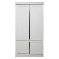 Svetlosivá šatníková skriňa s pántovými dverami z borovicového dreva 110x215 cm Organize – BePur
