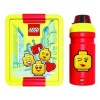 LEGO® ICONIC Girl desiatový set (fľašu a box) - žltá / červená