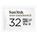 SanDisk High Endurance microSDHC Card 32GB Class 10, UHS-I U3 V30 + adapter