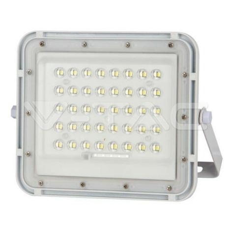 6W LED solárny svetlomet 6400K vymeniteľná batéria 3m drôt biely 400lm VT-40W (V-TAC)