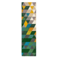 Ručně všívaný běhoun Illusion Prism Green/Multi - 60x230 cm Flair Rugs koberce