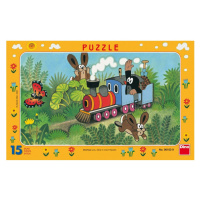 Dino Puzzle Krtko a lokomotíva 15 dielikov