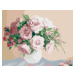 Maľovanie podľa čísel - RUŽA NA RUŽOVOM POZADIÍ Rámovanie: vypnuté plátno na rám, Rozmer: 40x50 