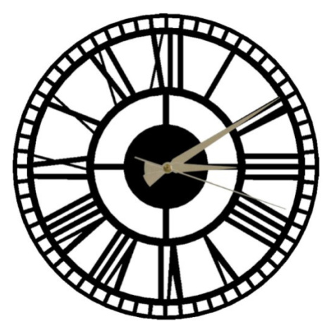 Dekoratívne nástenné hodiny Roman 50 cm čierne