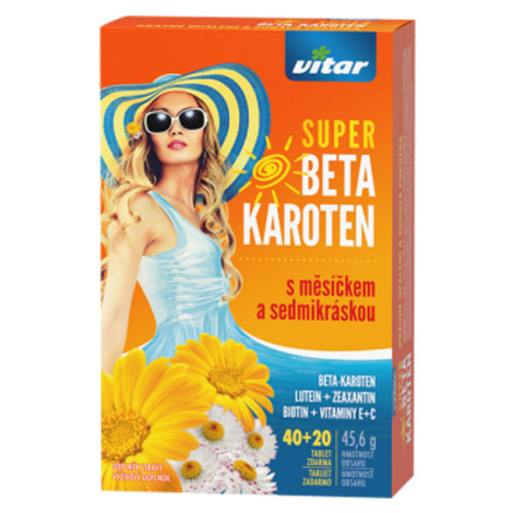 VITAR Super Beta-karotén s nechtíkom a sedmokráskou 40+20 tabliet Vitar Veteriane