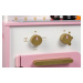 Detská drevená kuchynka Candy Chic Janod trblietavá zlato-ružová s LED doskou