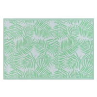 Obojstranný vonkajší koberec s motívom palmových listov v olivovo zelenej farbe 120 × 180 cm KOT