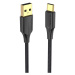 Kábel Charging Cable USB 2.0 to USB-C Vention CTFBF LED 3A 1m (black)