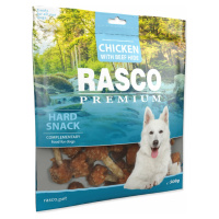 Pochúťka Rasco Premium byvolia koža obalená kuracím mäsom, paličky 500g