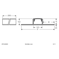 EVN APFL2 Al-dlaždicový profil 2-stranný 200x5,7cm