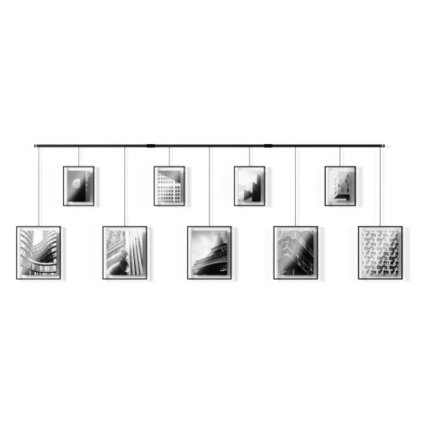 Čierne kovové rámčeky na stenu v súprave 9 ks 223x77,5 cm Exhibit – Umbra