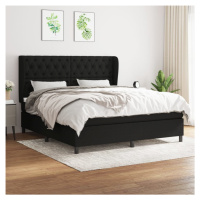 vidaXL Posteľný rám boxspring s matracom čierny 160x200 cm látka