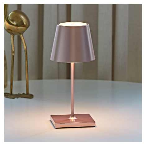 Nuindie mini LED dobíjacia stolná lampa, USB-C, ružová, IP54, stmievateľná