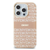 DKNY PC/TPU Repeat Texture Pattern W Stripe MagSafe Apple iPhone 15 Plus DKHMP15MHRHSEP Pink