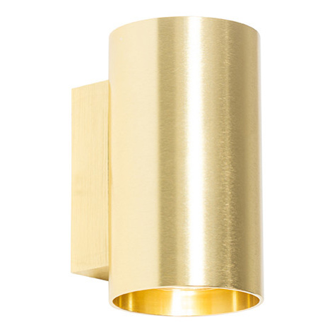 Moderné nástenné svietidlo zlaté okrúhle - Sandy QAZQA