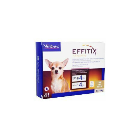 Effitix pre psov Spot-on XS (1,5-4 kg )4 pipety 2 + 1 zadarmo Virbac