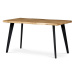 AUTRONIC HT-840 OAK Jedálenský stôl, 140x80x75 cm, MDF doska, 3D dekor divoký dub, kov, čierny l