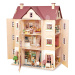 Drevený domček pre bábiku Fantail Hall Tender Leaf Toys 3 poschodový s terasami s rastlinami a l