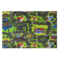 Detský hrací koberec rally -city life - 95 x 200 cm