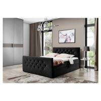 Expedo Čalúnená posteľ boxspring MATRAGI + topper, 120x200, čierna