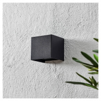 Vonkajšie LED svietidlo Wall, kubické, čierna