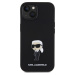 Karl Lagerfeld Liquid Metal Ikonik Silikónový Kryt pre iPhone 15, Čierny