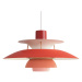 Louis Poulsen PH 5 dizajnérska lampa, červená