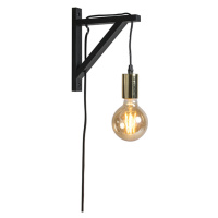 Nástenná lampa čierna so zlatom - Hangman